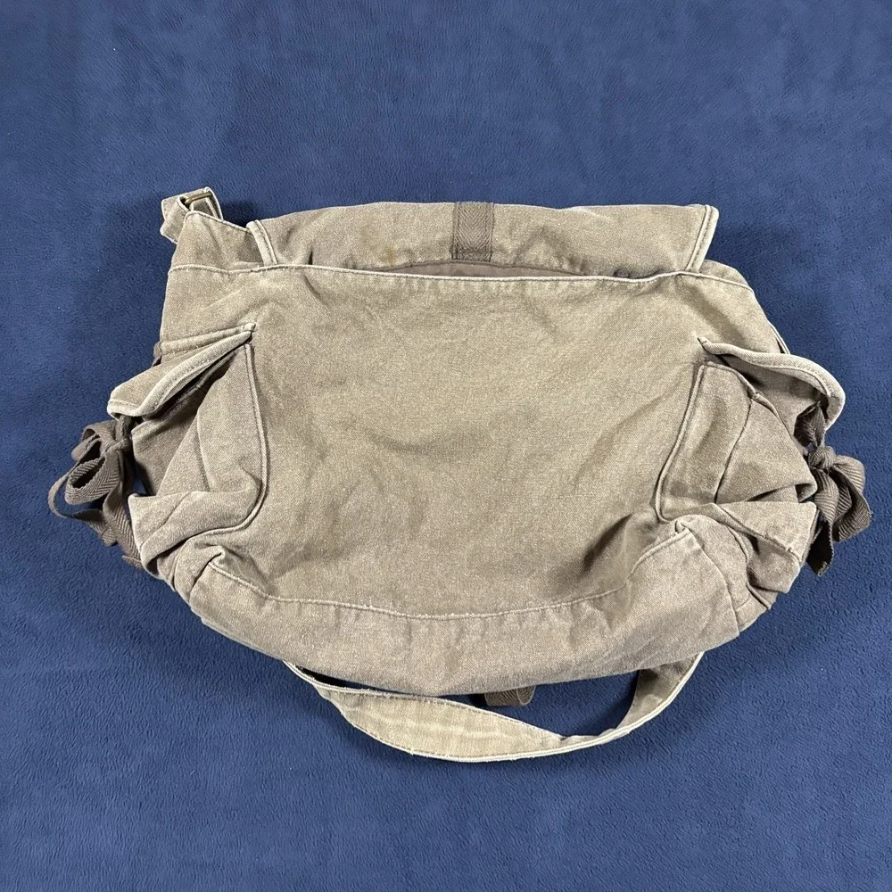 Vtg 2000s Billabong Canvas Messenger Bag Y2K Earthy Brown Grunge Utility Cargo